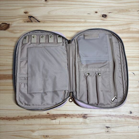 Bagsmart Womens Jewelry Case Organizer Travel Pink Blush Quilted Zip Around - Picture 10 of 10